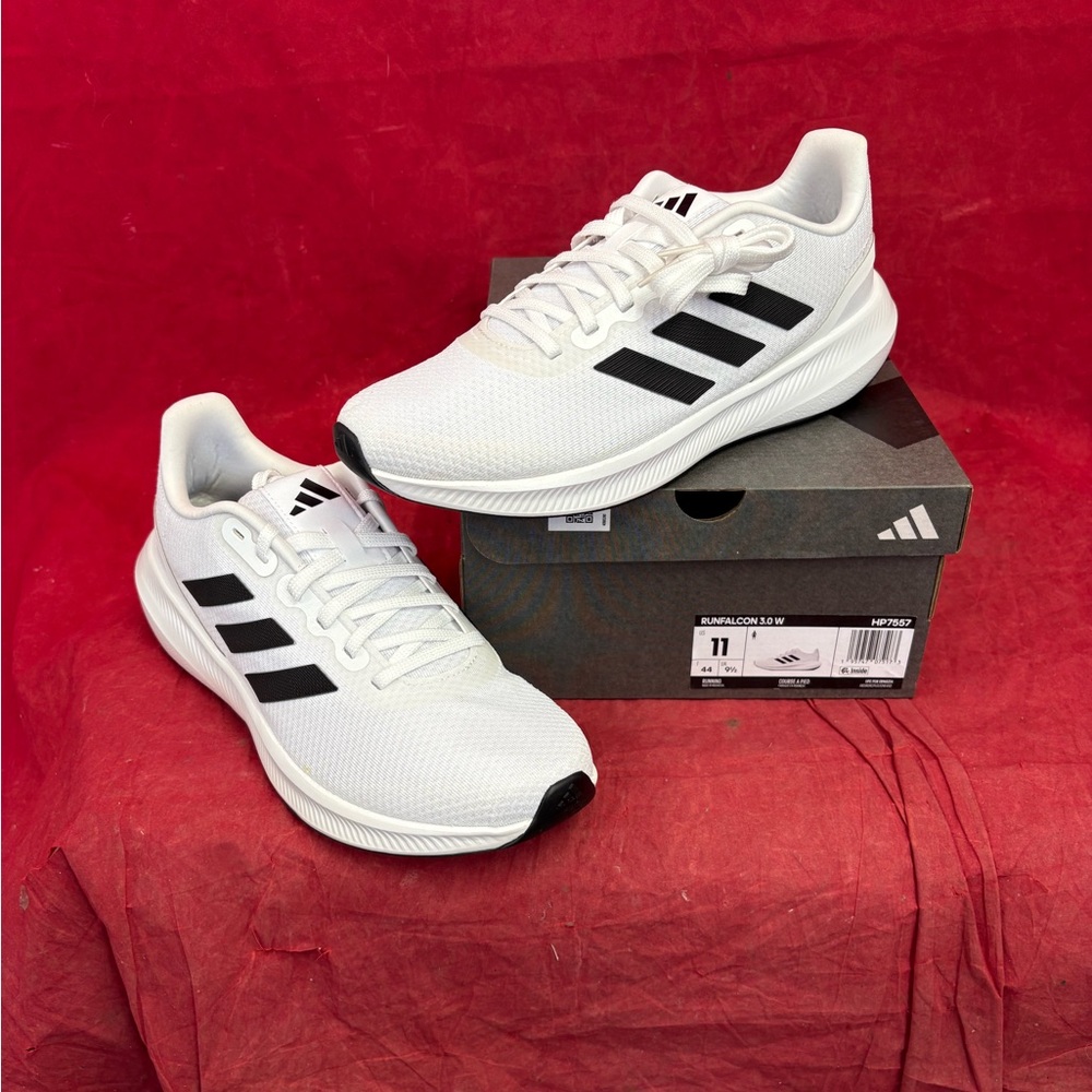Adidas White and Black Athletic Shoes with Cushioned Midsole